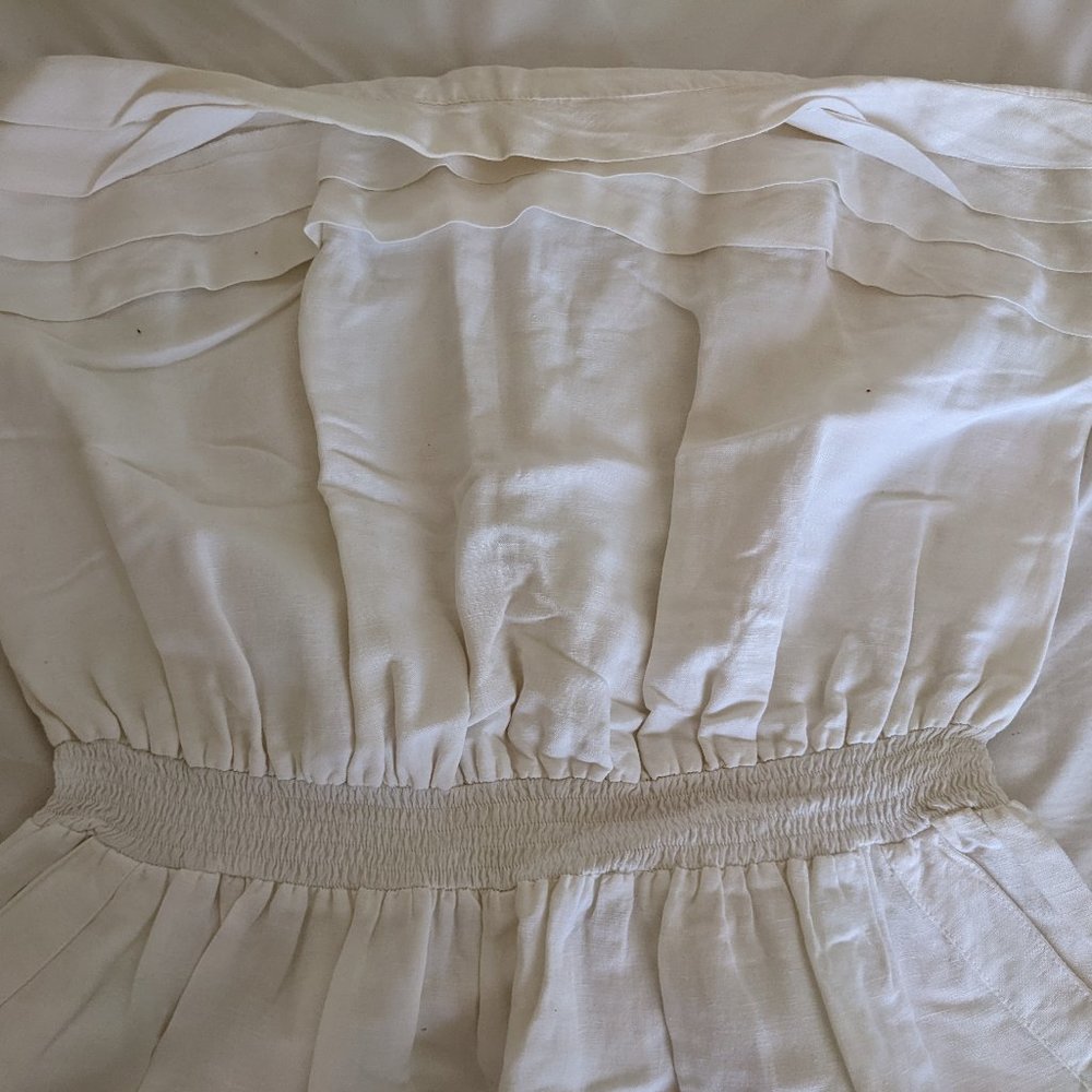 Ashley Steward White Strapless Jumpsuit